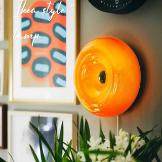 Glass donut sconce angle – 30cm dimmable E27 sculptural wall light