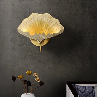 Gold leaf aluminum wall lamp LED 6W front view