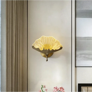 Gilded leaf wall sconce LED 6W dimmable 28cm front