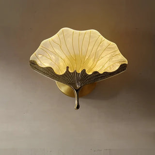 Gilded leaf wall sconce LED 6W glass diffuser