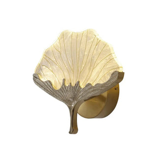 Gold leaf shape wall sconce LED dimmable interior
