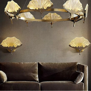 Gold leaf wall light LED 6W dimmable modern 28cm