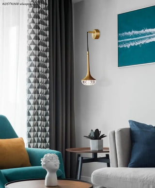 LUMINI brass wall sconce 2kg – profile view modern design
