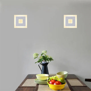 White square wall sconce LED 16cm Art Deco modern