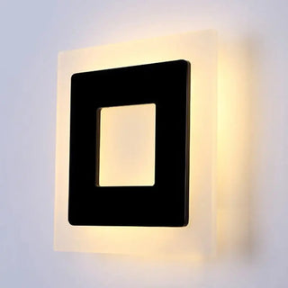 Square sconce close-up acrylic aluminum black LED