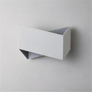 Modern geometric outdoor wall sconce LED – installed exterior view
