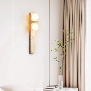 Scone natural stone wall light dual lighting – side angle