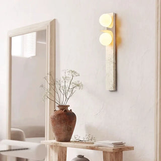 Scone stone dual LED wall sconce modern – front view