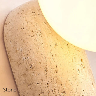 Globe stone wall light G9 LED beige natural ceramic indoor