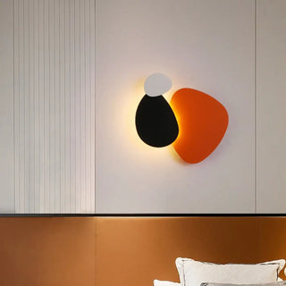 Orange black plate wall sconce LED dimmable IP65 – front view