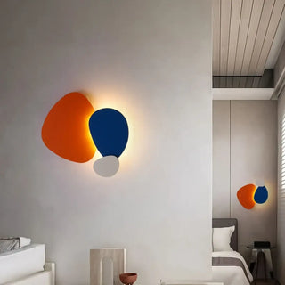 Colorful plate wall light LED orange 28cm – angle view