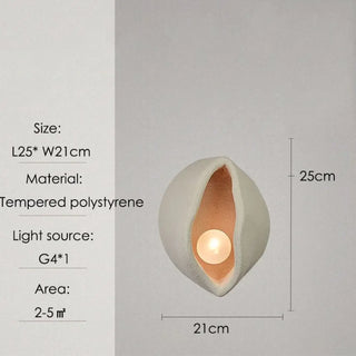 soft beige polystyrene wall sconce G4 – flowing form