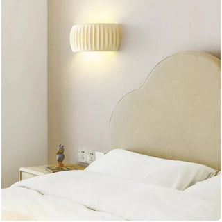 Sibede cream resin modern LED wall sconce – front view