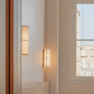 White fabric wall light – indirect soft ambient LED