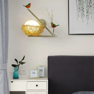 Golden nest sconce with ball accent – creative art wall light