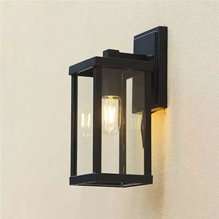 CLARI Outdoor Wall Sconce – Matte Black Frame with Clear Glass Diffuser
