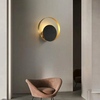 Gray gold disc wall light close-up – G4 6W aluminum 26cm