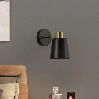 Black Nordic headboard wall sconce E27 12W – 13×18cm matte metal