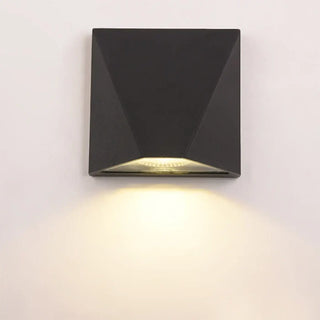 Black IP65 outdoor wall sconce E27 – modern exterior front view