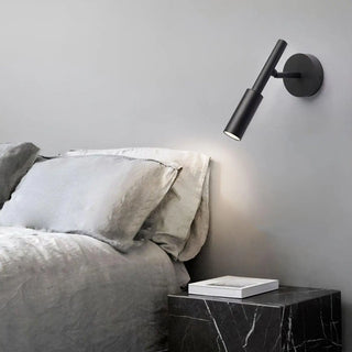 Black wall sconce installed bedroom – warm 3000K G9 accent light