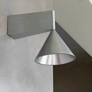 Silver inverted cone wall sconce – art deco side angle