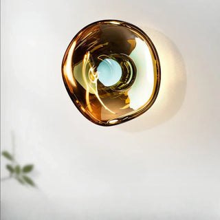 Tinted glass wall sconce E27 LED – gold smoke effect 20cm