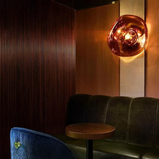 Smoky glass wall sconce – E27 LED gold metal IP65