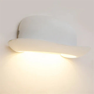 Nordic hat wall light – white aluminum acrylic side view