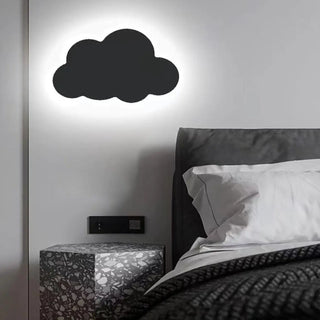 Cloud wall lamp side profile – black white blue pink 30cm aluminum