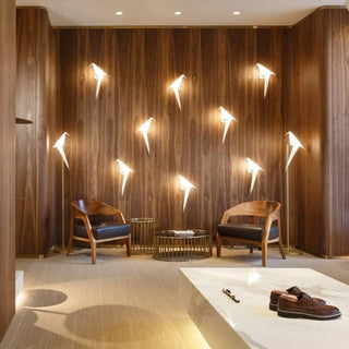 Art deco gold bird wall sconce G4 LED – close-up detail