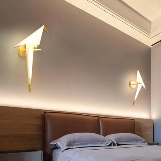 Gold bird wall light G4 LED sculptural art deco sconce gold