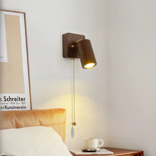 Adjustable wood wall sconce E27 natural brown 12cm