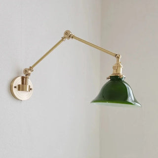 White diffuser brass wall lamp angle – adjustable modern arm detail