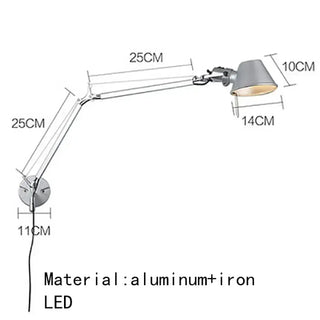 Black industrial wall light E27 LED adjustable 72cm