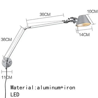 Industrial wall lamp E27 LED black 50cm detail