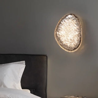 Monumental platonium wall sconce gold IP65 – installed