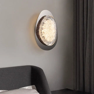 Platonium silver wall light E27 33cm – angle view