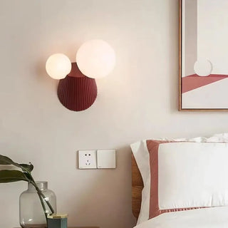 Green glass ball sconce close-up – G9 5W×2 Scandinavian IP65 canelé