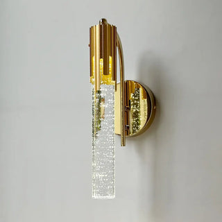 Glass bar wall sconce G9 – gold art deco transparent