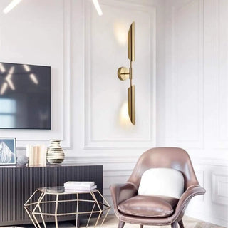 Gold double blade wall sconce close-up – G9 12W aluminum detail