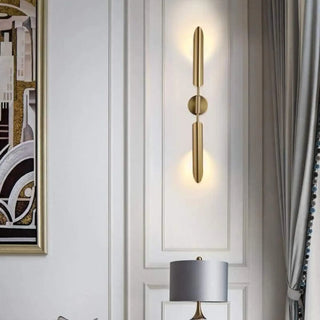 Gold blade sconce installed – bedroom Scandinavian warm 3000K