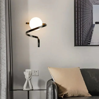 Black gold wall sconce E27 LED 19×25cm side