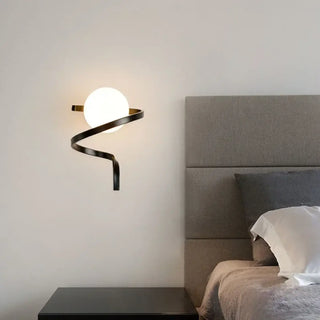 Gold black wall sconce E27 LED glass modern front