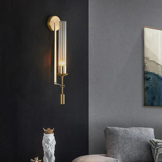 Gold modern wall sconce E27 LED IP65 industrial 58cm height