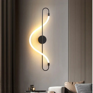 Long LED tube wall sconce G4 in black aluminum 86cm – front