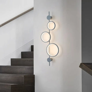 Gray three circle wall sconce LED 37W modern 106cm