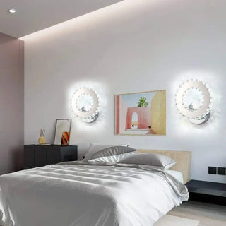 Silver 16W LED bathroom wall sconce IP20 modern 22x22cm