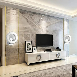 Bathroom wall light silver metal LED 16W modern clean design
