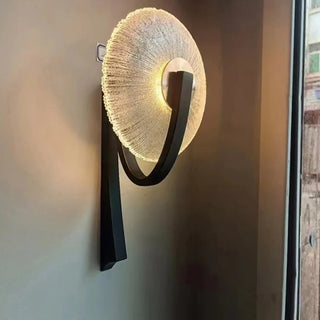 Retro aluminum glass wall sconce black 18x36cm
