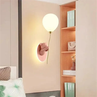 Bear figurine wall sconce G9 12W in pink metal 12x52cm – front